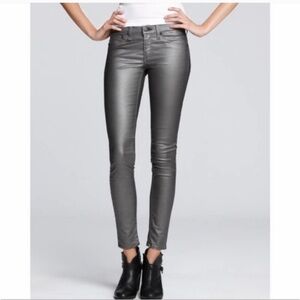Rag & Bone Zipper Capri Pewetr Silver Metallic Jeans size 27